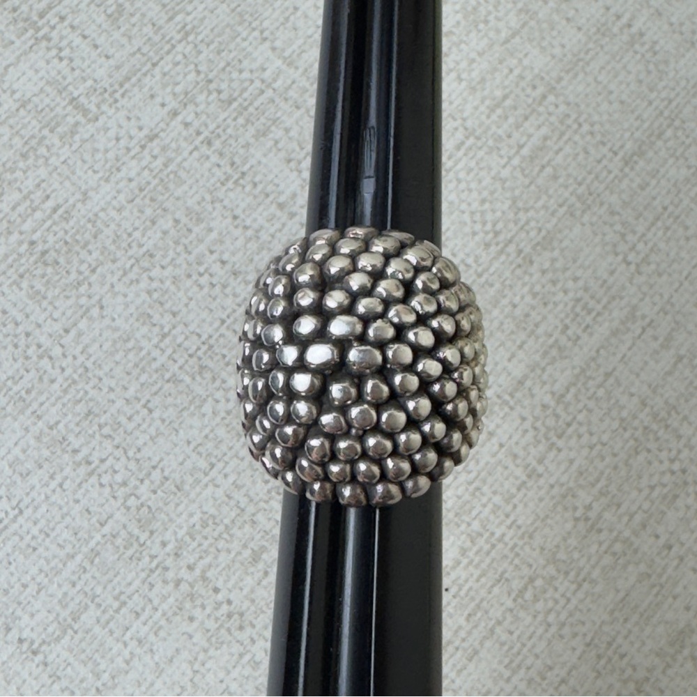 Textured Silver Statement Ring - image 4